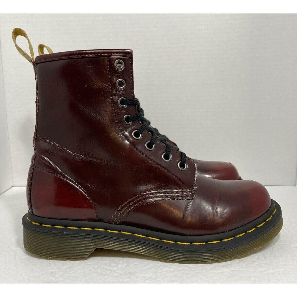 Doc Dr Martens Cherry Red Vegan Combat Boots 14585